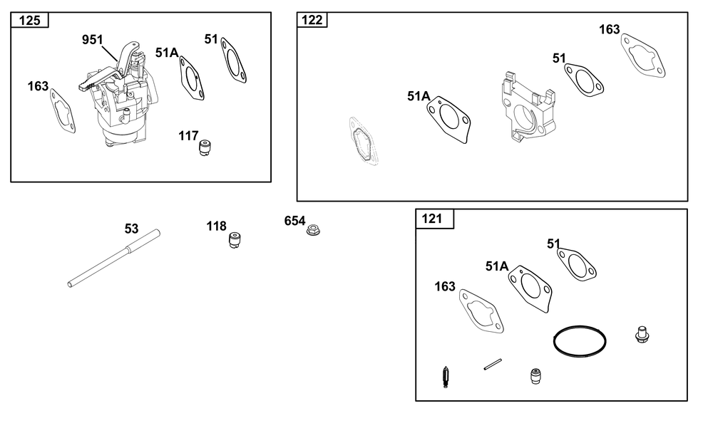 Carburetor Group Diagram and Parts List for 25T235-0349-G1 200000 - 399999 Briggs and Stratton Engine